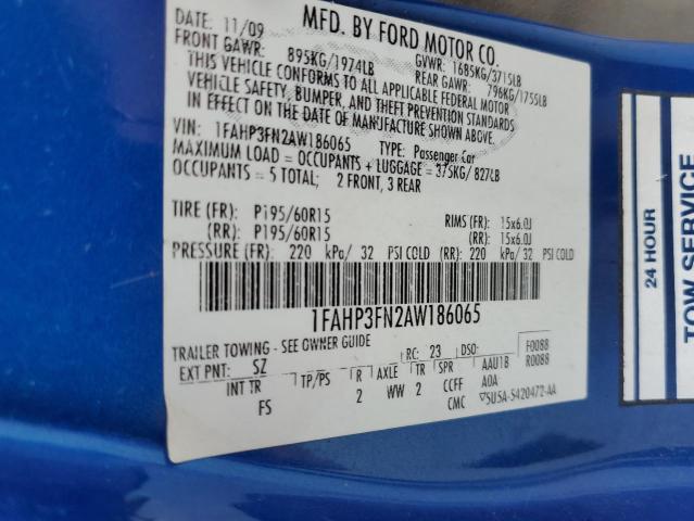 Photo 10 from auction – 2010 FORD FOCUS SE with VIN 1FAHP3FN2AW186065