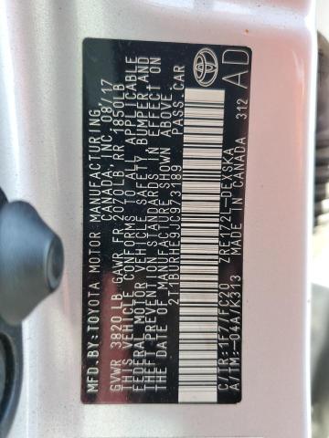 Photo 10 from auction – 2018 TOYOTA COROLLA L with VIN 2T1BURHE9JC973189