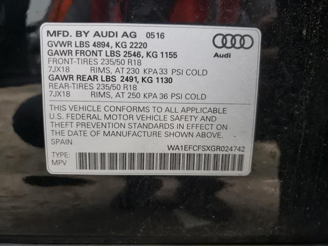 Photo 10 from auction – 2016 AUDI Q3 PREMIUM with VIN WA1EFCFSXGR024742