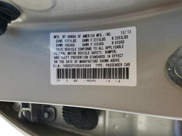 Photo 10 from auction – 2014 HONDA ACCORD SPO with VIN 1HGCR2F50EA053849