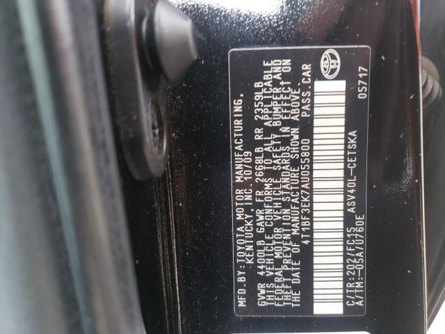 Photo 10 from auction – 2010 TOYOTA CAMRY BASE with VIN 4T1BF3EK7AU055800