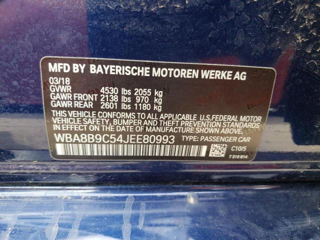 Photo 10 from auction – 2018 BMW 330 I with VIN WBA8B9C54JEE80993