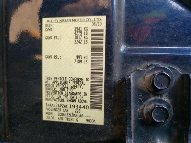 Photo 10 from auction – 2010 NISSAN ALTIMA BAS with VIN 1N4AL2AP2AC193440