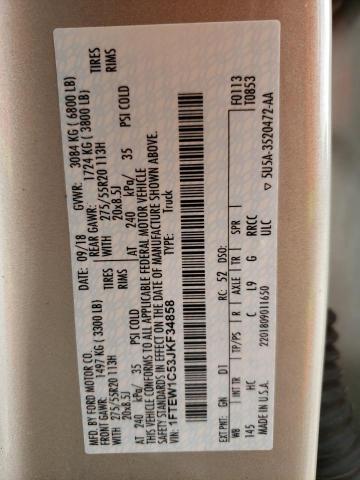 Photo 10 from auction – 2018 FORD F150 SUPER with VIN 1FTEW1C53JKF34858