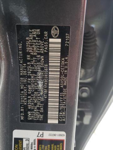 Photo 10 from auction – 2014 TOYOTA CAMRY L with VIN 4T1BF1FK9EU835676