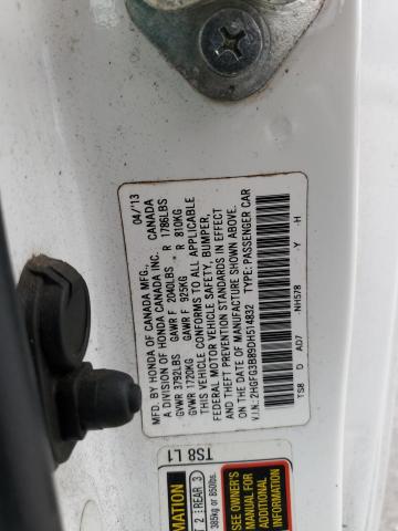 Photo 10 from auction – 2013 HONDA CIVIC EX with VIN 2HGFG3B89DH514832