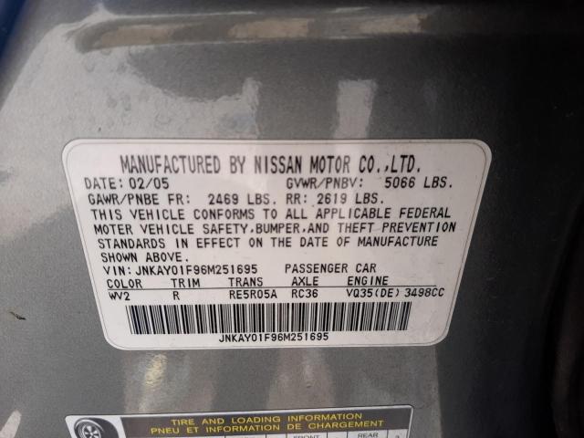 Photo 10 from auction – 2006 INFINITI M35 BASE with VIN JNKAY01F96M251695