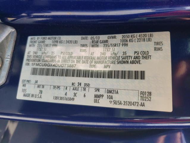 Photo 10 from auction – 2013 FORD ESCAPE SE with VIN 1FMCU0GX4DUD75887