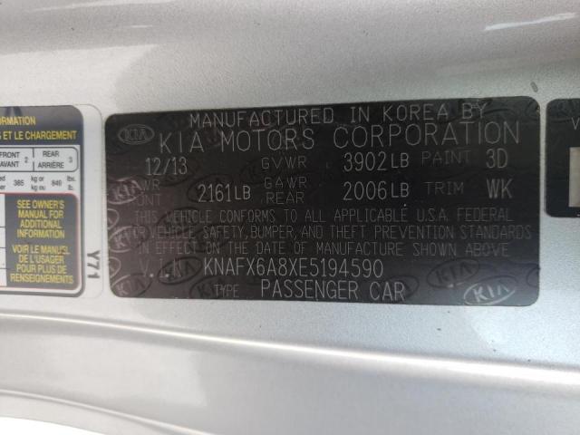 Photo 10 from auction – 2014 KIA FORTE EX with VIN KNAFX6A8XE5194590