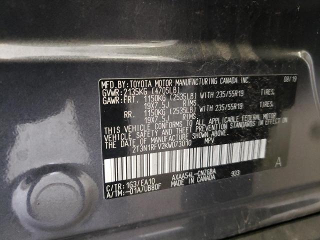 Photo 10 from auction – 2019 TOYOTA RAV4 LIMIT with VIN 2T3N1RFV2KW073010