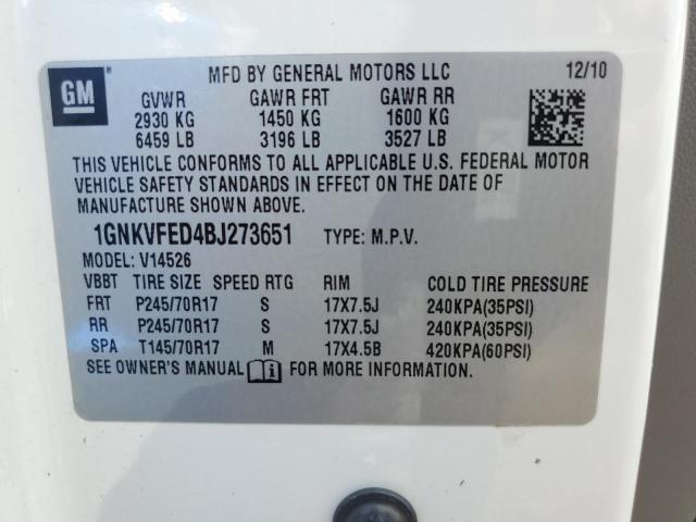 Photo 10 from auction – 2011 CHEVROLET TRAVERSE L with VIN 1GNKVFED4BJ273651