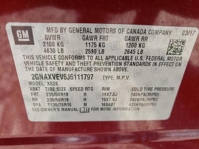 Photo 10 from auction – 2018 CHEVROLET EQUINOX PR with VIN 2GNAXVEV6J6111797