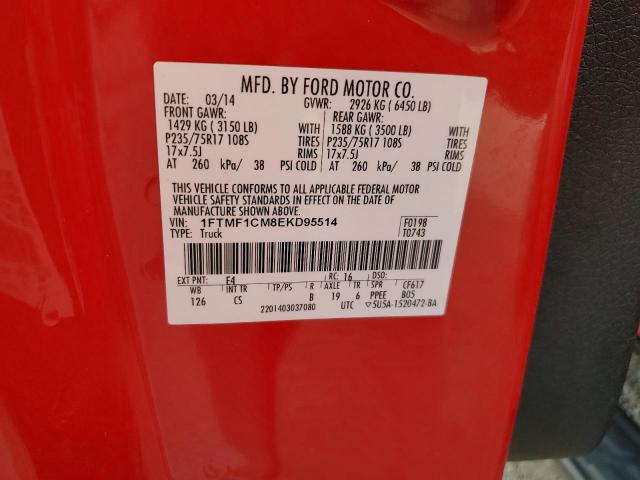 Photo 10 from auction – 2014 FORD F150 with VIN 1FTMF1CM8EKD95514