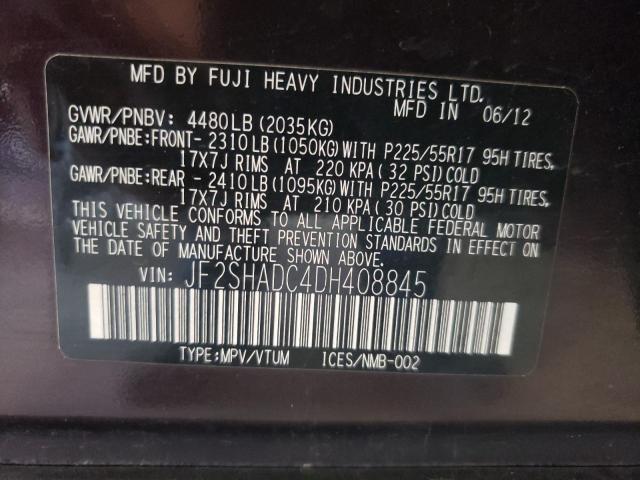 Photo 10 from auction – 2013 SUBARU FORESTER 2 with VIN JF2SHADC4DH408845