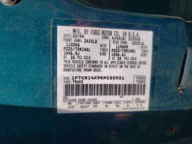 Photo 10 from auction – 1994 FORD RANGER SUP with VIN 1FTCR14X9RPC00931