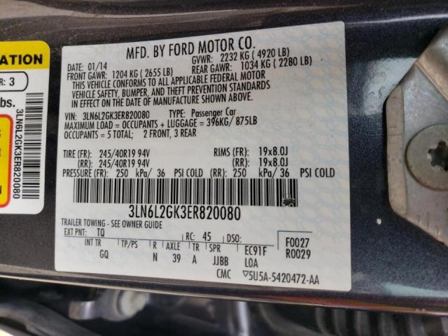 Photo 10 from auction – 2014 LINCOLN MKZ with VIN 3LN6L2GK3ER820080