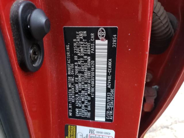 Photo 10 from auction – 2007 TOYOTA CAMRY CE with VIN 4T1BE46K07U016420
