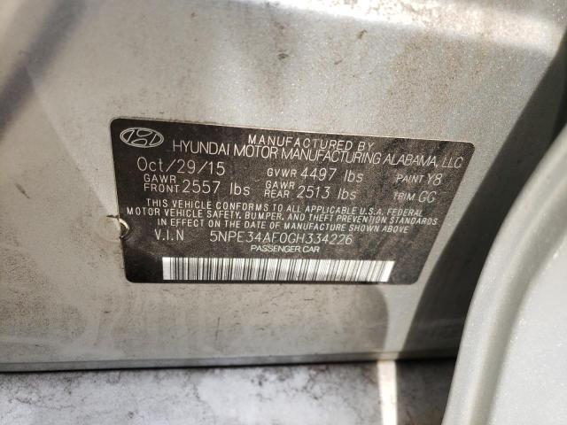 Photo 10 from auction – 2016 HYUNDAI SONATA SPO with VIN 5NPE34AF0GH334226