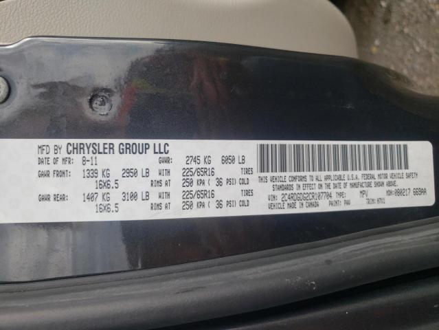 Photo 10 from auction – 2012 DODGE GRAND CARA with VIN 2C4RDGDG2CR107704