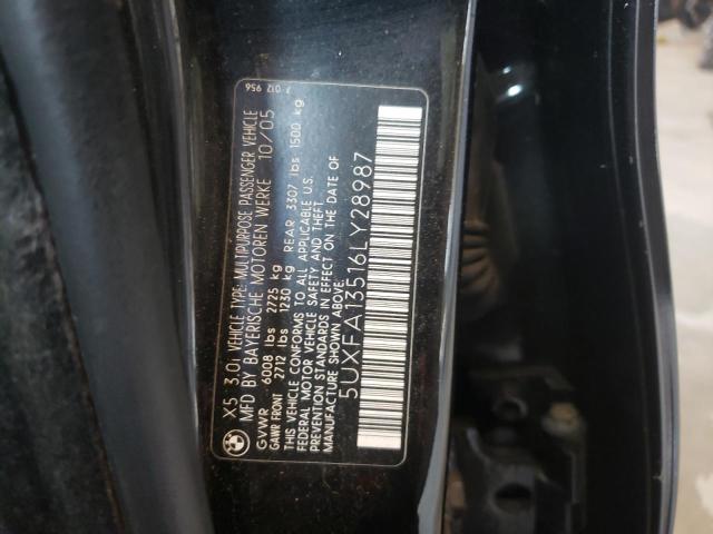 Photo 10 from auction – 2006 BMW X5 3.0I with VIN 5UXFA13516LY28987