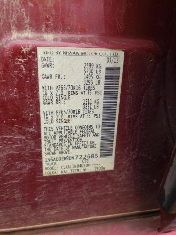 Photo 10 from auction – 2013 NISSAN FRONTIER S with VIN 1N6AD0ER9DN722685