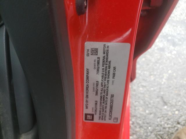 Photo 10 from auction – 2014 CHEVROLET SPARK 1LT with VIN KL8CD6S98EC537780