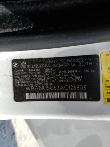 Photo 10 from auction – 2010 BMW 528 I with VIN WBANU5C53AC126803