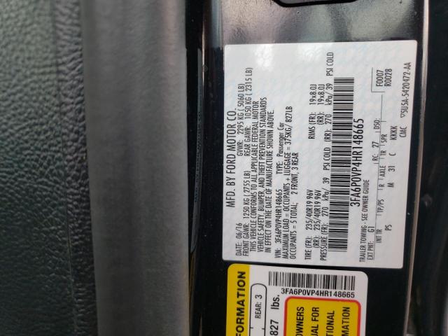 Photo 10 from auction – 2017 FORD FUSION SPO with VIN 3FA6P0VP4HR148665