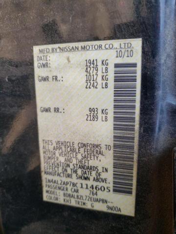 Photo 10 from auction – 2011 NISSAN ALTIMA BAS with VIN 1N4AL2AP7BC114605
