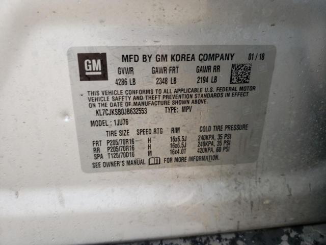 Photo 10 from auction – 2018 CHEVROLET TRAX LS with VIN KL7CJKSB0JB632553