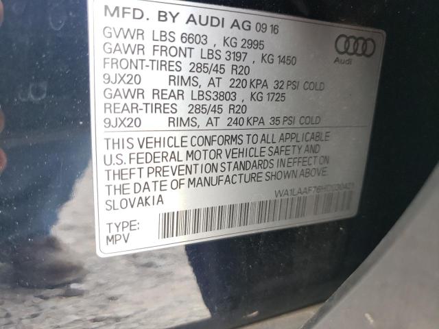 Photo 10 from auction – 2017 AUDI Q7 PREMIUM with VIN WA1LAAF76HD030431