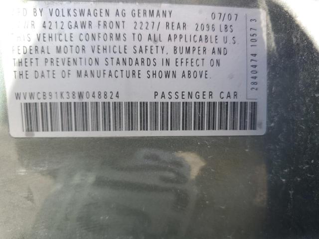 Photo 10 from auction – 2008 VOLKSWAGEN RABBIT with VIN WVWCB91K38W048824