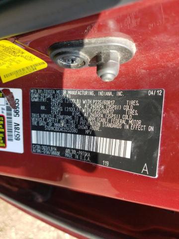 Photo 10 from auction – 2012 TOYOTA SIENNA XLE with VIN 5TDYK3DC4CS252080