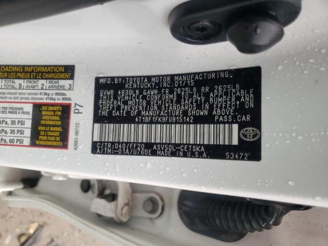 Photo 10 from auction – 2015 TOYOTA CAMRY LE with VIN 4T1BF1FK9FU915142