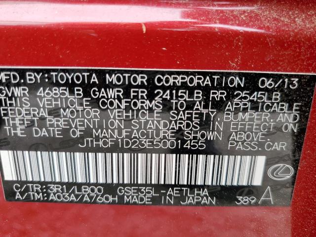 Photo 10 from auction – 2014 LEXUS IS 250 with VIN JTHCF1D23E5001455