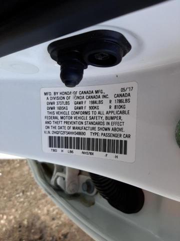Photo 10 from auction – 2017 HONDA CIVIC LX with VIN 2HGFC2F54HH548690