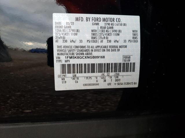 Photo 10 from auction – 2022 FORD EXPLORER S with VIN 1FM5K8GCXNGB09168