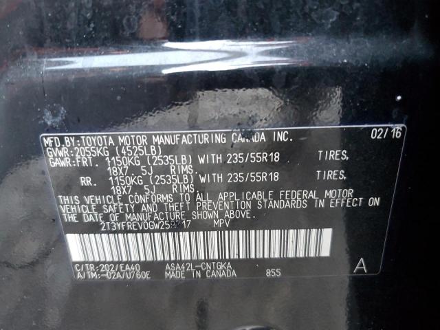 Photo 10 from auction – 2016 TOYOTA RAV4 LIMIT with VIN 2T3YFREV0GW259717