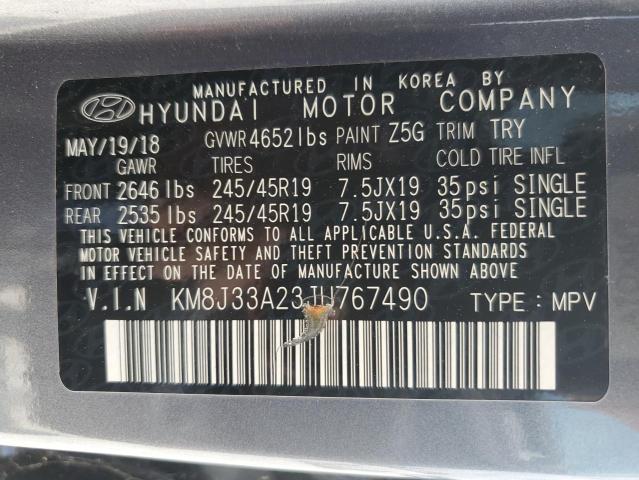 Photo 10 from auction – 2018 HYUNDAI TUCSON VAL with VIN KM8J33A23JU767490