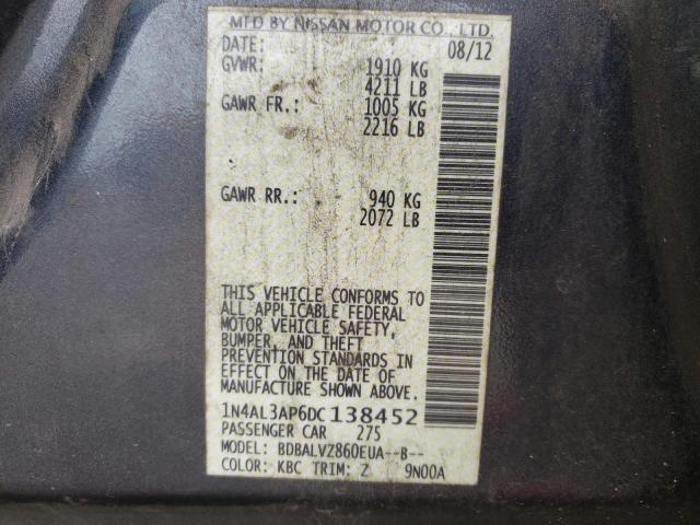 Photo 10 from auction – 2013 NISSAN ALTIMA 2.5 with VIN 1N4AL3AP6DC138452