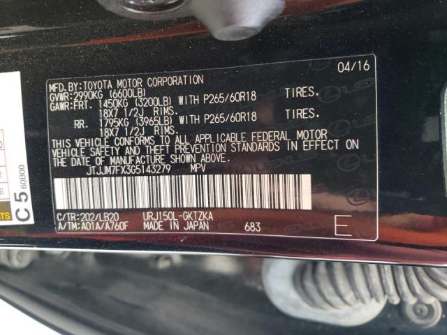 Photo 10 from auction – 2016 LEXUS GX 460 PRE with VIN JTJJM7FX3G5143279
