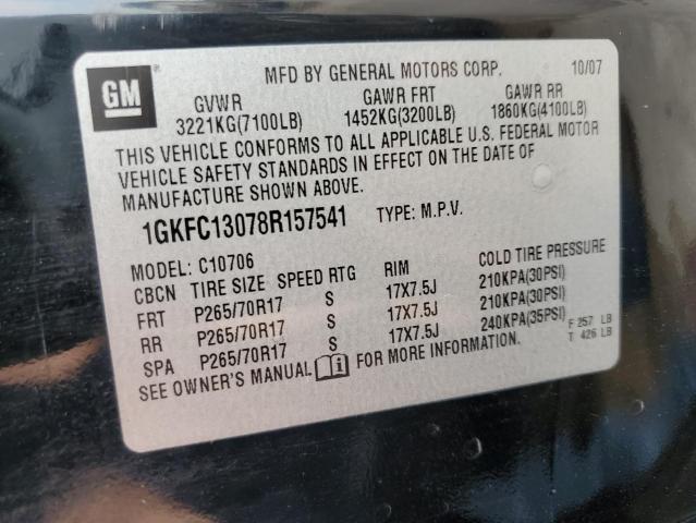Photo 10 from auction – 2008 GMC YUKON with VIN 1GKFC13078R157541