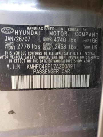 Photo 10 from auction – 2007 HYUNDAI AZERA SE with VIN KMHFC46F17A200891