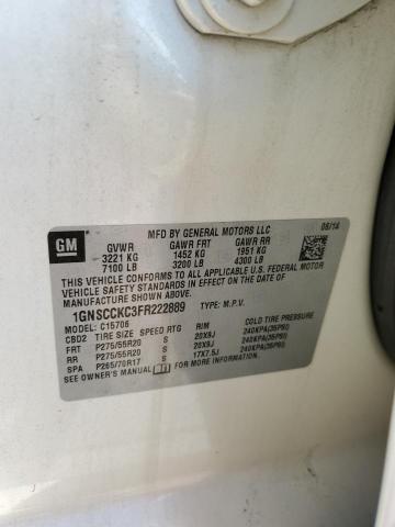 Photo 10 from auction – 2015 CHEVROLET TAHOE C150 with VIN 1GNSCCKC3FR222889