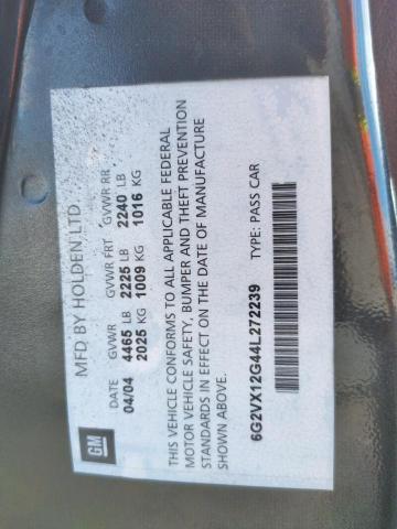 Photo 10 from auction – 2004 PONTIAC GTO with VIN 6G2VX12G44L272239