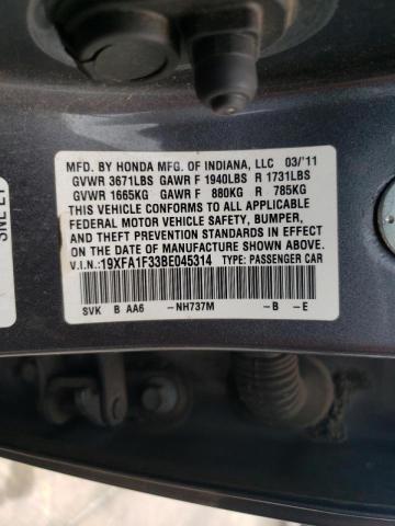 Фото 10 с аукциона – 2011 HONDA CIVIC VP с VIN 19XFA1F33BE045314