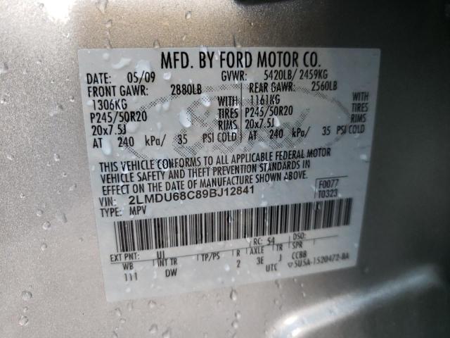 Photo 10 from auction – 2009 LINCOLN MKX with VIN 2LMDU68C89BJ12841