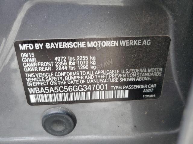 Photo 10 from auction – 2016 BMW 528 I with VIN WBA5A5C56GG347001