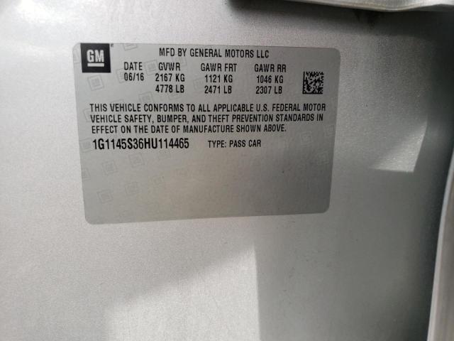 Photo 10 from auction – 2017 CHEVROLET IMPALA PRE with VIN 1G1145S36HU114465
