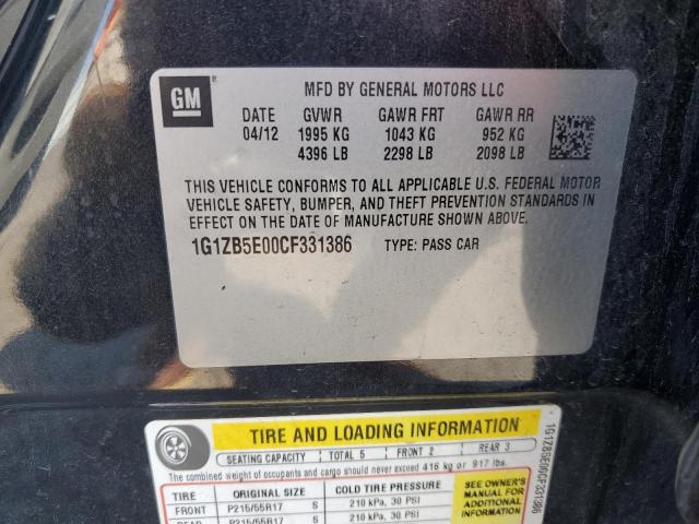 Photo 10 from auction – 2012 CHEVROLET MALIBU LS with VIN 1G1ZB5E00CF331386
